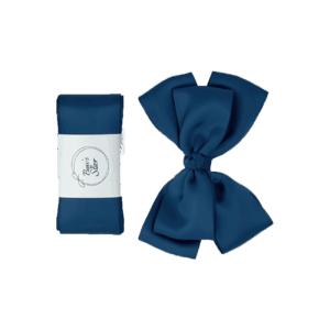 Dåbsbånd m. Dobbeltsløjfe Satin - Navy