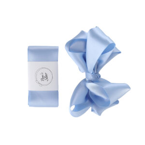 Dåbsbånd m. Sløjfe Satin - Lyseblå