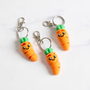 Flexi gulerod nøglering - Orange/grøn