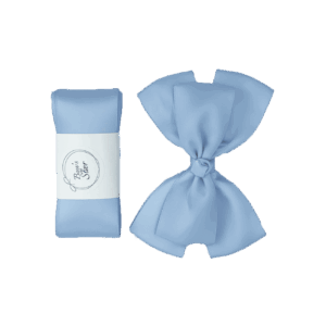 Dåbsbånd m. Dobbeltsløjfe Satin - Lyseblå