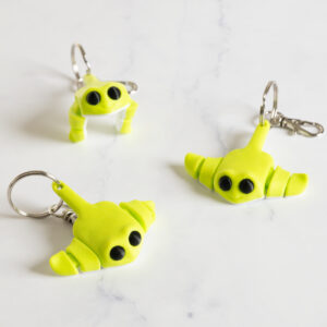 Flexi Rokke nøglering - Lime/hvid