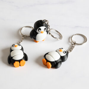 Flexi Pingvin nøglering - Sort/hvid