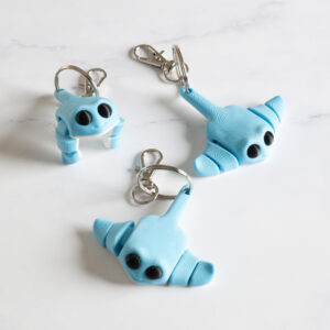 Flexi Rokke nøglering - Lyserblå/hvid