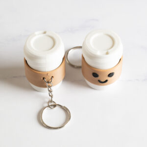 Clicker Kawaii kop - Brun/hvid - Med nøglering