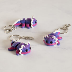 Flexi Axolotl nøglering - Changerende Lilla