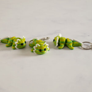 Flexi Axolotl nøglering - Changerende Grøn