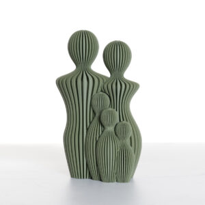 Familie statue m. 3 børn