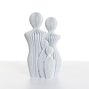 Familie statue m. 2 børn